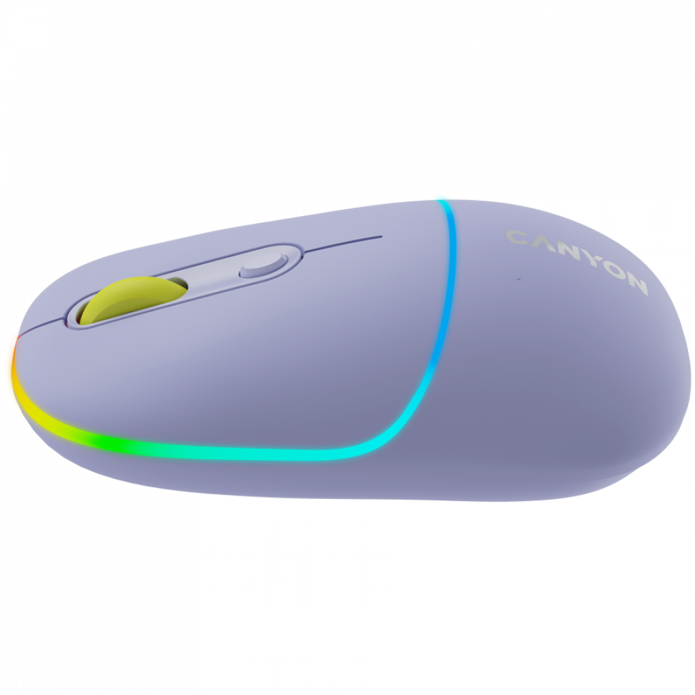 Mysz bezprzewodowa 2w1 RGB Canyon MW 22 fioletowa