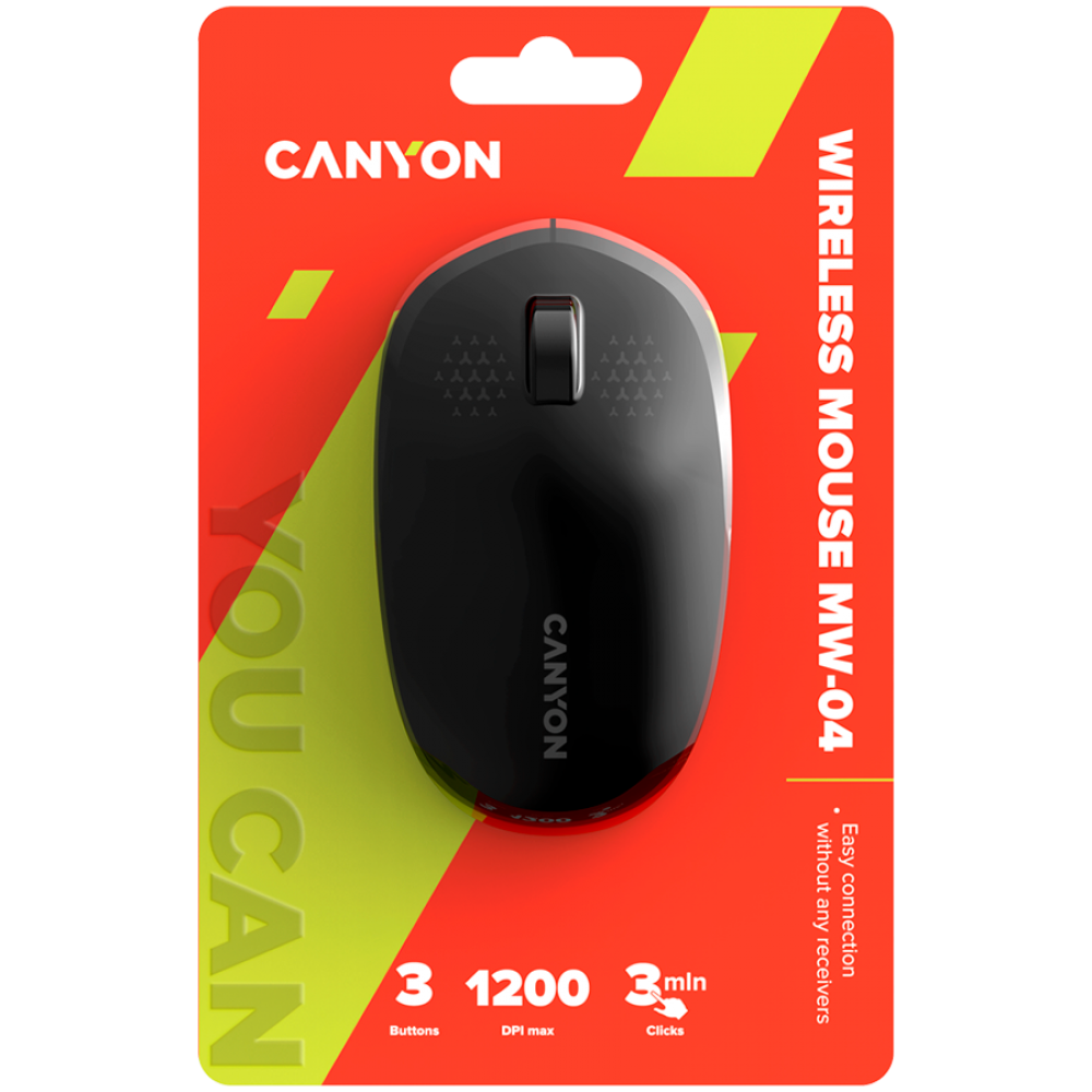 Canyon MW-04 beidhändige Bluetooth-Funkmaus, schwarz