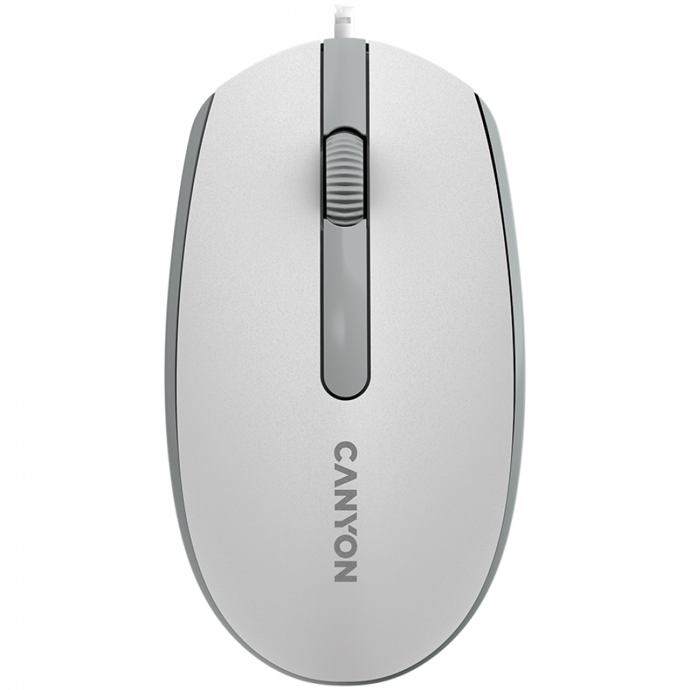 Kabelgebundene Maus 1000 DPI ergonomisch Canyon M-10 weiß-grau