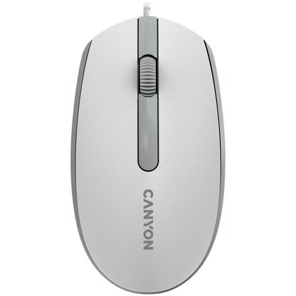 Kabelgebundene Maus 1000 DPI ergonomisch Canyon M-10 weiß-grau