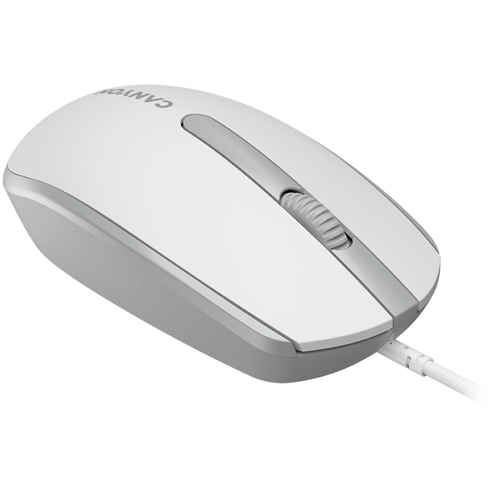 Kabelgebundene Maus 1000 DPI ergonomisch Canyon M-10 weiß-grau