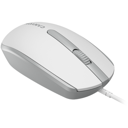 Kabelgebundene Maus 1000 DPI ergonomisch Canyon M-10 weiß-grau