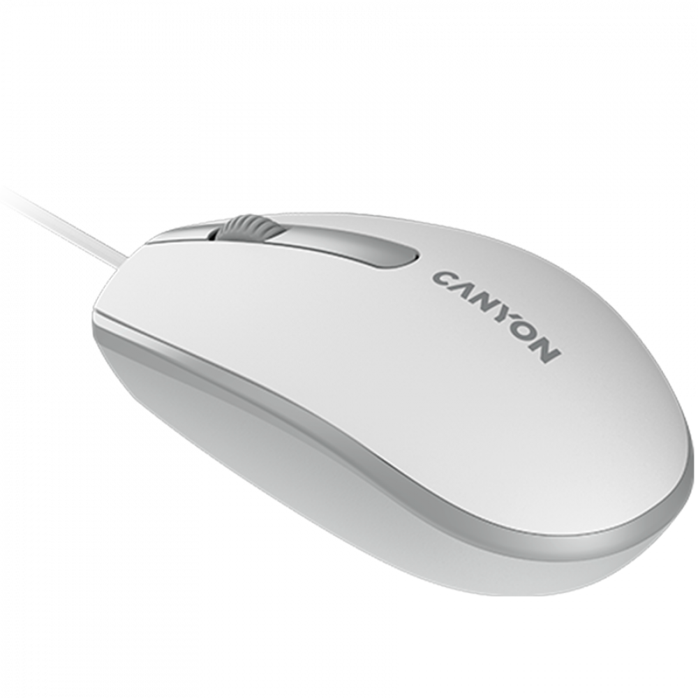 Kabelgebundene Maus 1000 DPI ergonomisch Canyon M-10 weiß-grau