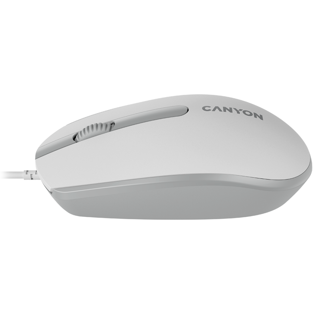 Kabelgebundene Maus 1000 DPI ergonomisch Canyon M-10 weiß-grau