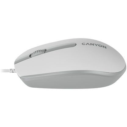 Kabelgebundene Maus 1000 DPI ergonomisch Canyon M-10 weiß-grau