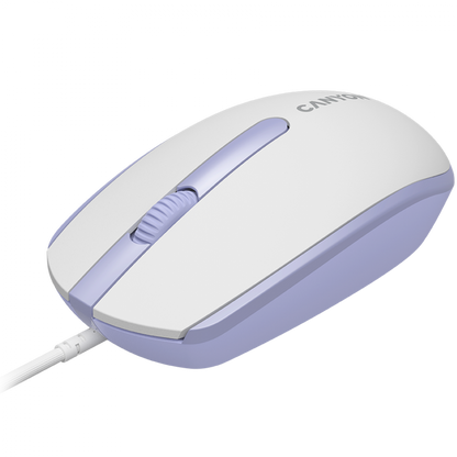 Canyon M-10 Wired Ergonomic Mouse 1000 DPI, White and Lavender