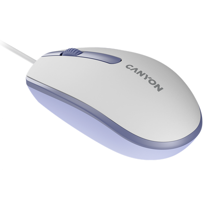Canyon M-10 Wired Ergonomic Mouse 1000 DPI, White and Lavender