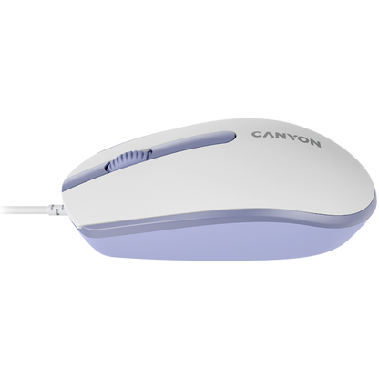 Canyon M-10 Wired Ergonomic Mouse 1000 DPI, White and Lavender