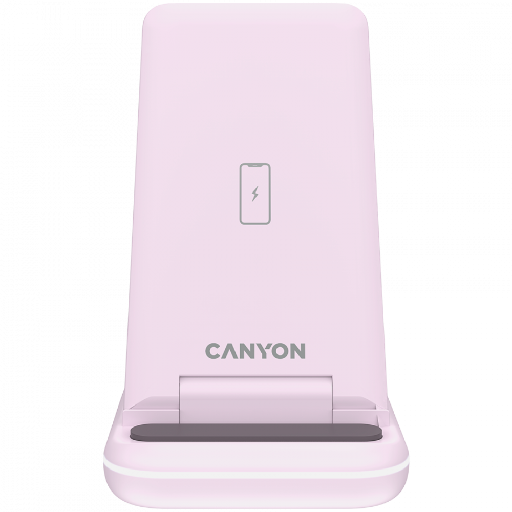 Kabelloses Ladegerät 15W 3-in-1 Canyon WS-304 rosa