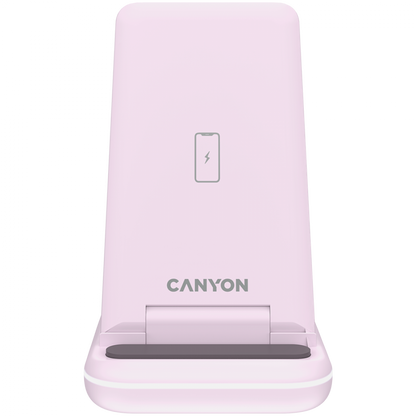Kabelloses Ladegerät 15W 3-in-1 Canyon WS-304 rosa