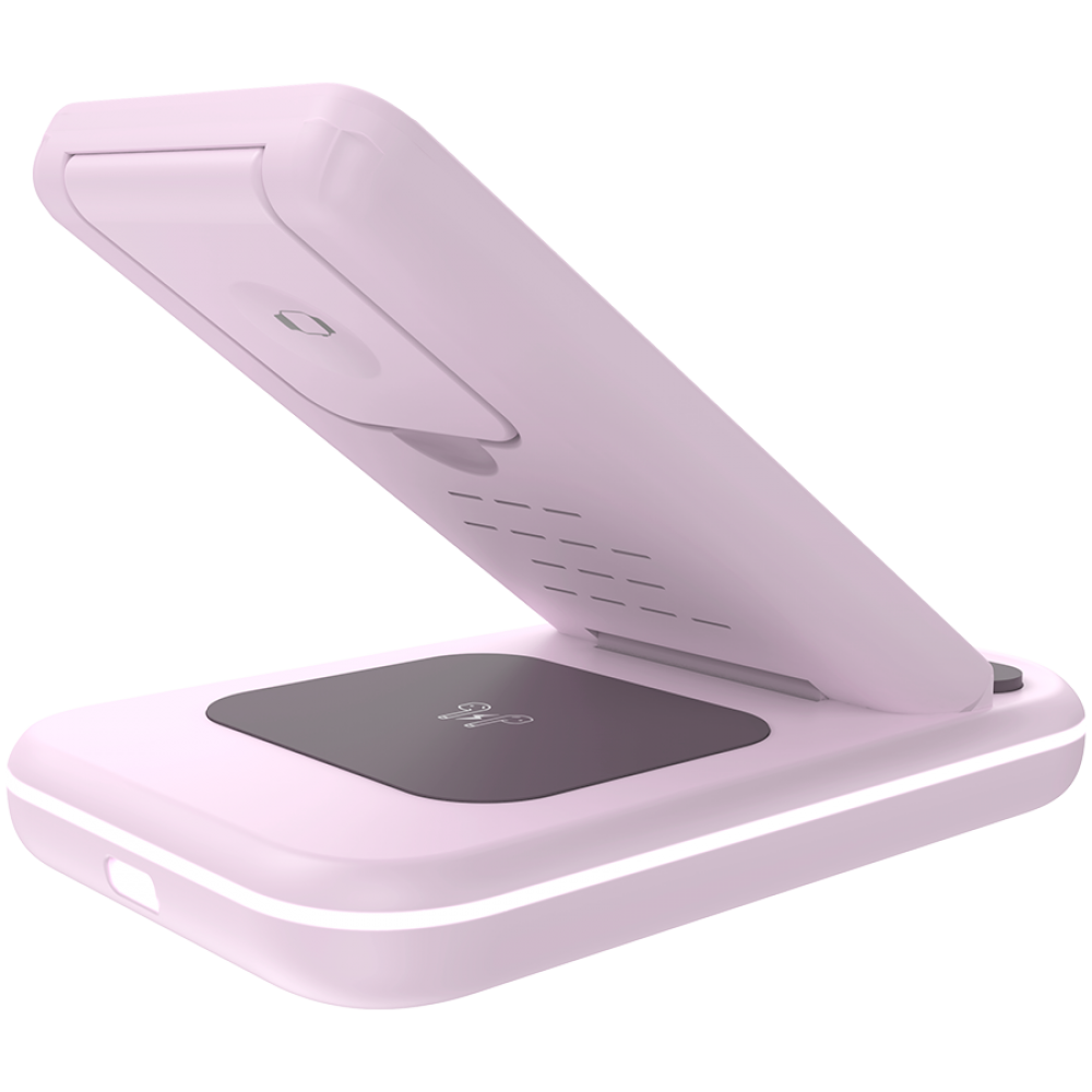 Kabelloses Ladegerät 15W 3-in-1 Canyon WS-304 rosa