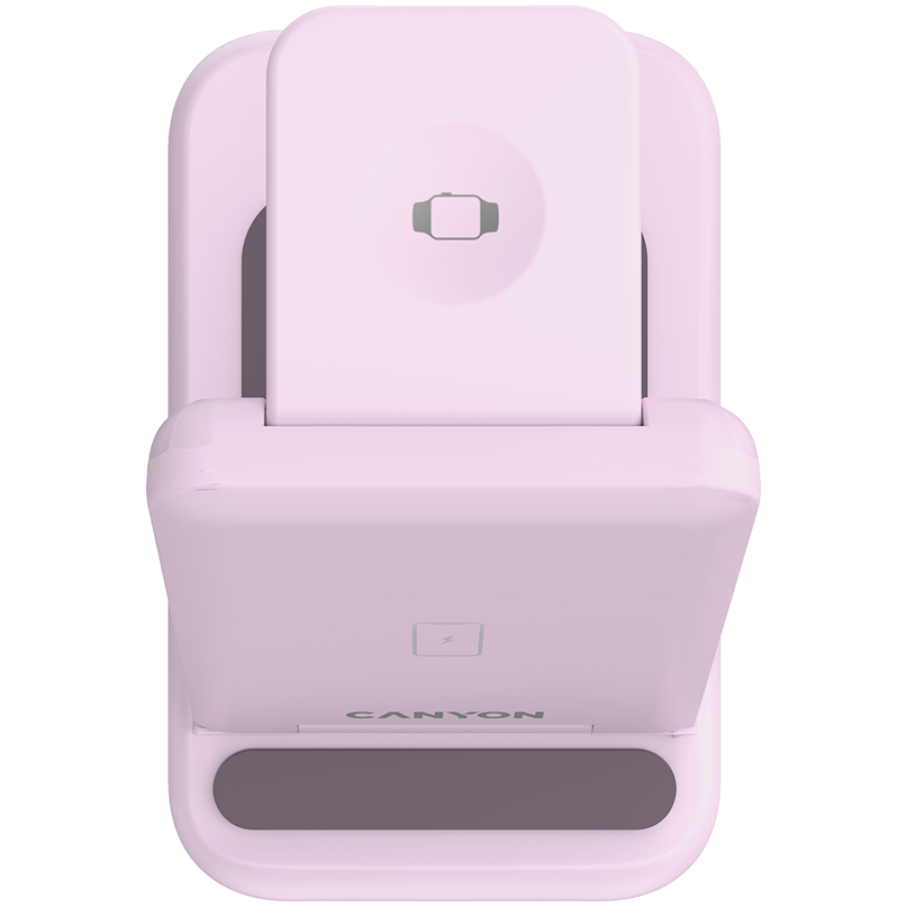Kabelloses Ladegerät 15W 3-in-1 Canyon WS-304 rosa