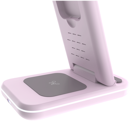 Kabelloses Ladegerät 15W 3-in-1 Canyon WS-304 rosa