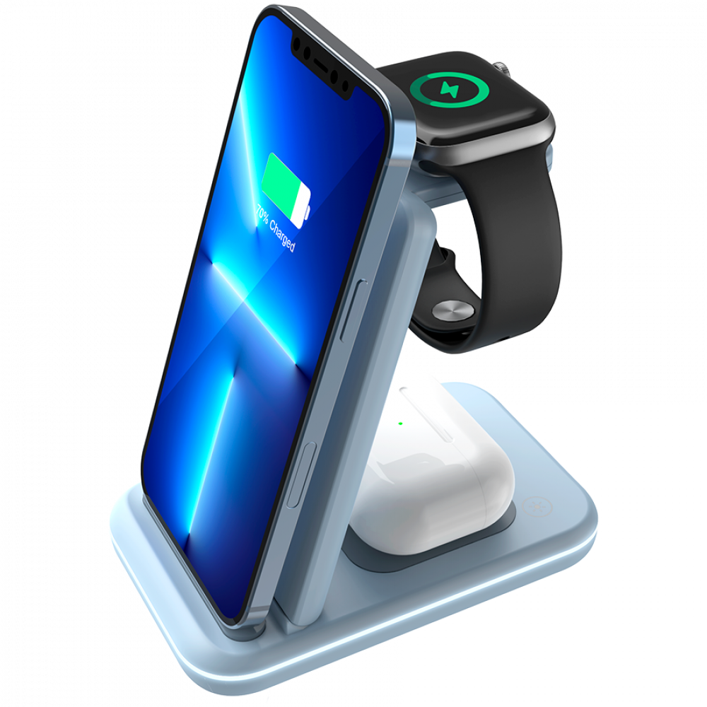 Canyon WS-304 3-in-1 15W Wireless Charger Blue