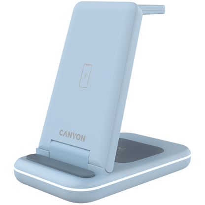 Canyon WS-304 3-in-1 15W Wireless Charger Blue