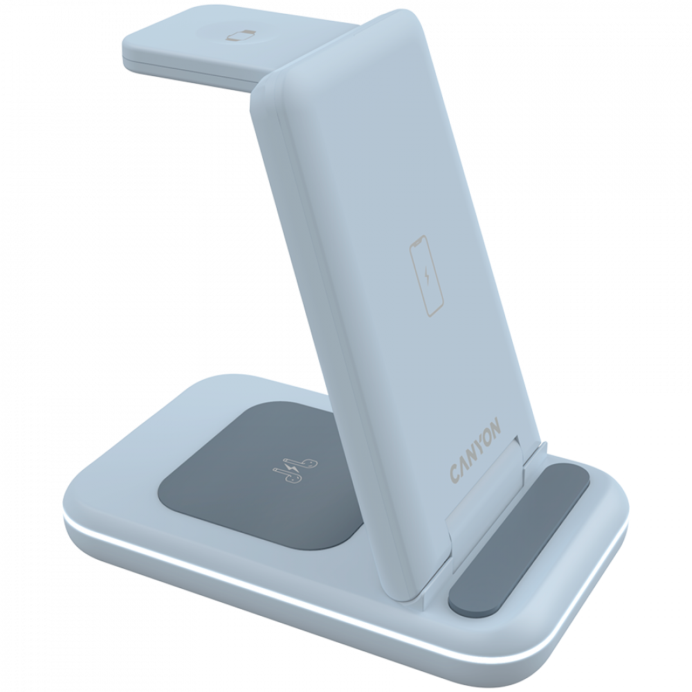 Canyon WS-304 3-in-1 15W Wireless Charger Blue