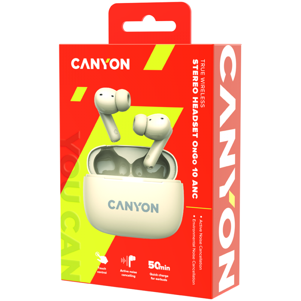 OnGo 10 ANC ENC Wireless In-Ear Headphones Beige