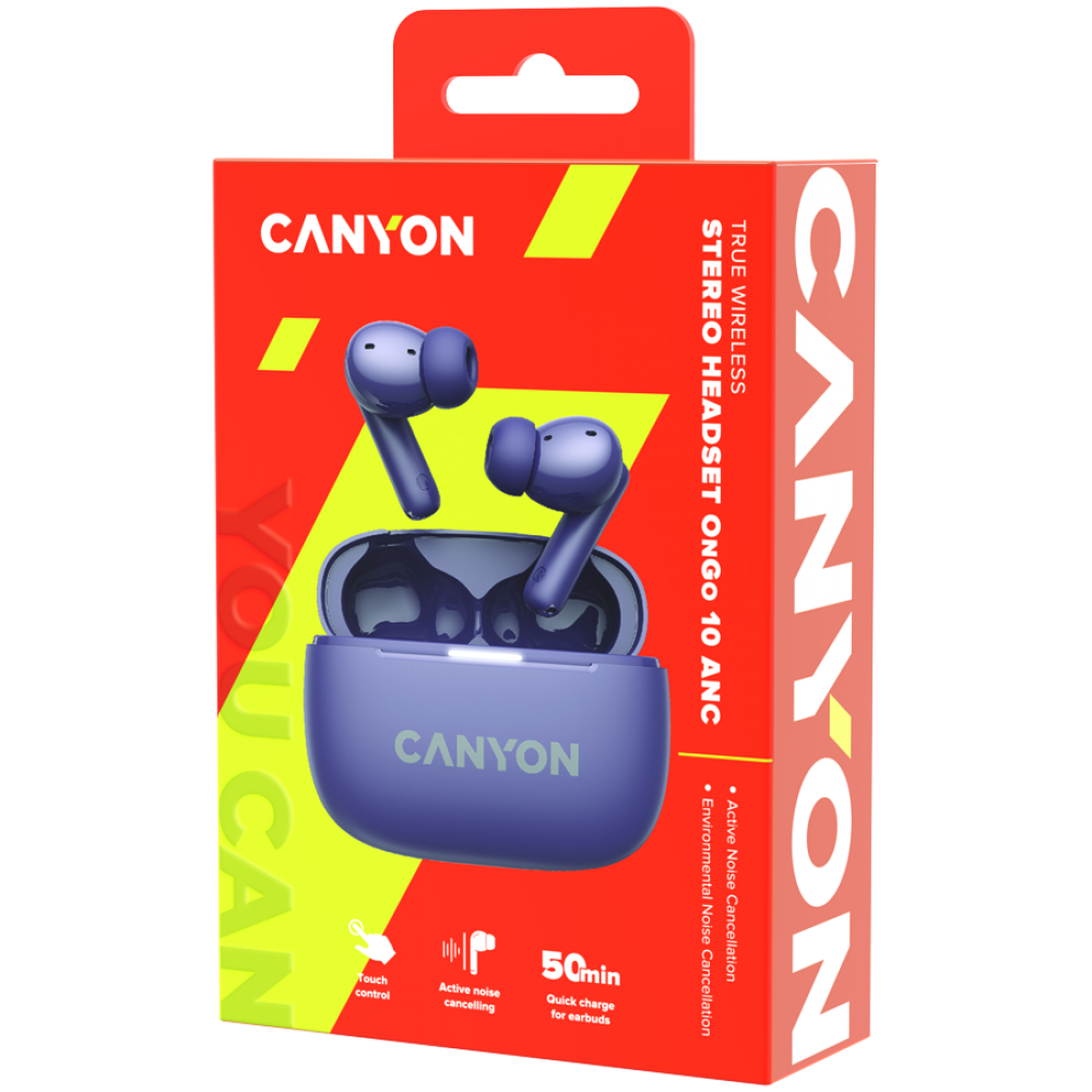 OnGo 10 ANC ENC kabellose In-Ear-Kopfhörer Canyon 10 lila