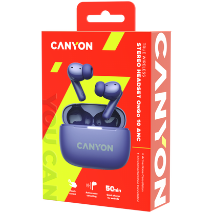 OnGo 10 ANC ENC kabellose In-Ear-Kopfhörer Canyon 10 lila