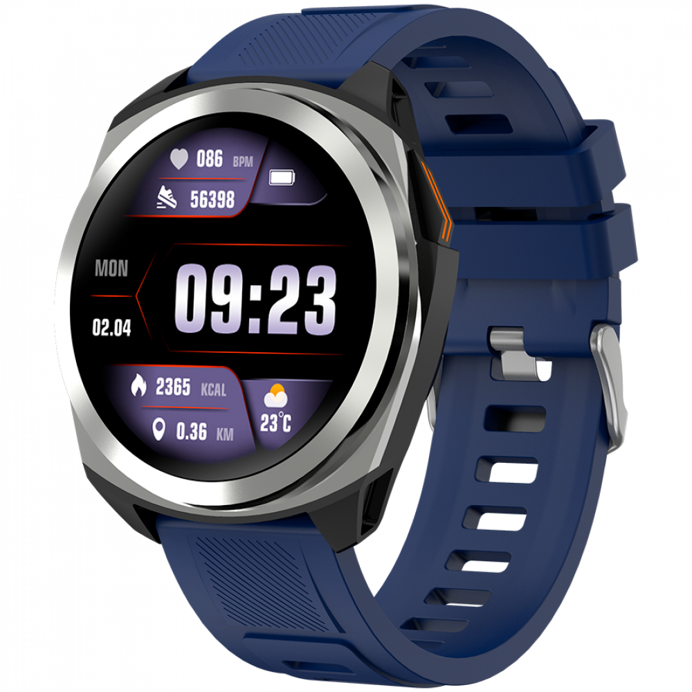 Smartwatch with GPS 1.3" waterproof Canyon SW-83 silver blue