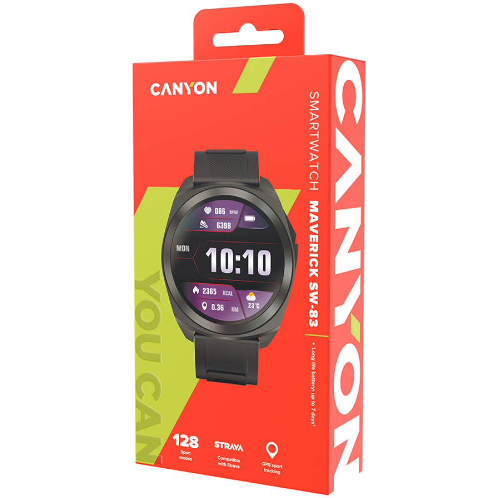 Smartwatch with GPS 1.3" activity monitor Canyon SW-83 black