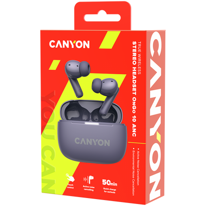 OnGo 10 ANC ENC kabellose In-Ear-Kopfhörer Canyon 10 lila