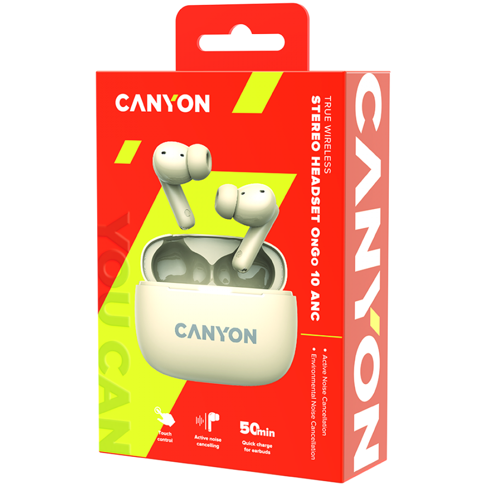 OnGo 10 ANC ENC Wireless In-Ear Headphones Beige