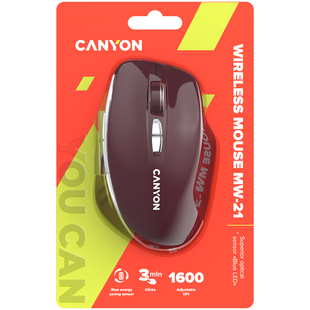 Mysz bezprzewodowa LED Bluetooth 2w1 Canyon MW-21 czerwona