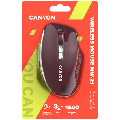 Mysz bezprzewodowa LED Bluetooth 2w1 Canyon MW-21 czerwona