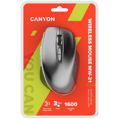 Canyon MW-21 2-in-1 Wireless LED Bluetooth Mouse, Grey