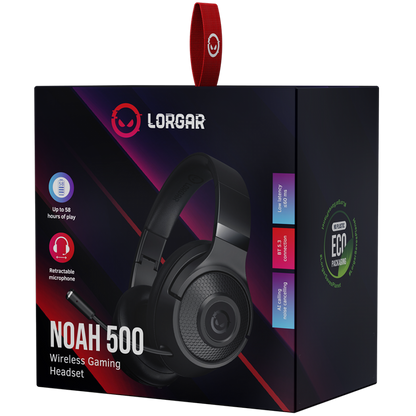 Lorgar Noah 500 kabellose Gaming-Kopfhörer, schwarz