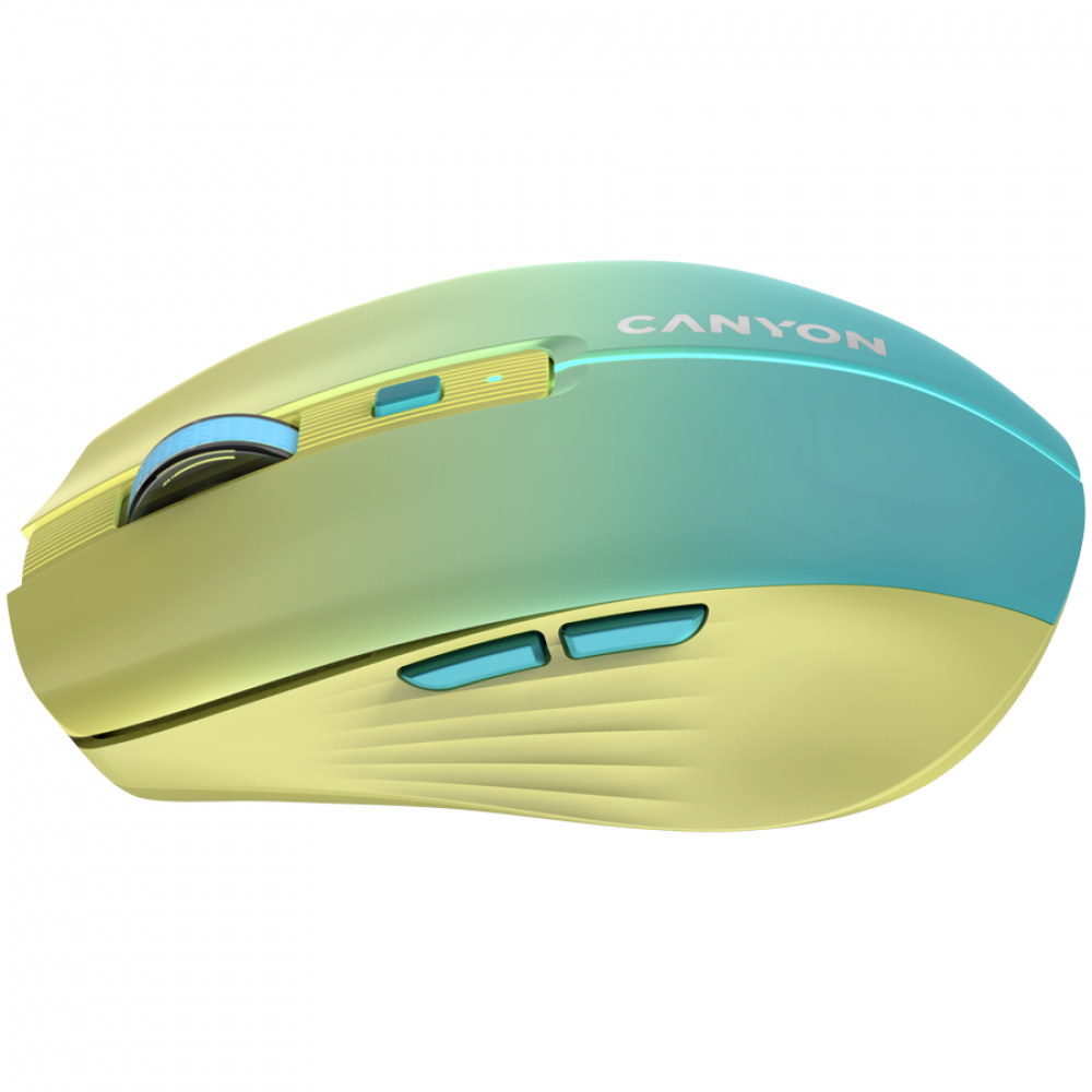 Mysz bezprzewodowa z ładowaniem USB-C Canyon MW-44 żółto-niebieska