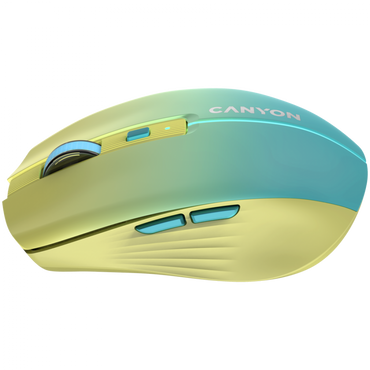 Mysz bezprzewodowa z ładowaniem USB-C Canyon MW-44 żółto-niebieska