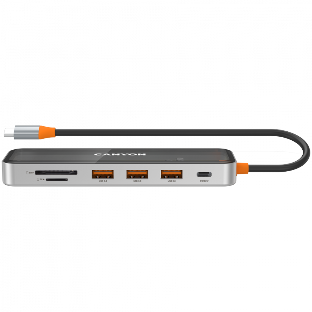 Canyon DS-13 Transparent Portable 7-in-1 USB-C 4K Hub
