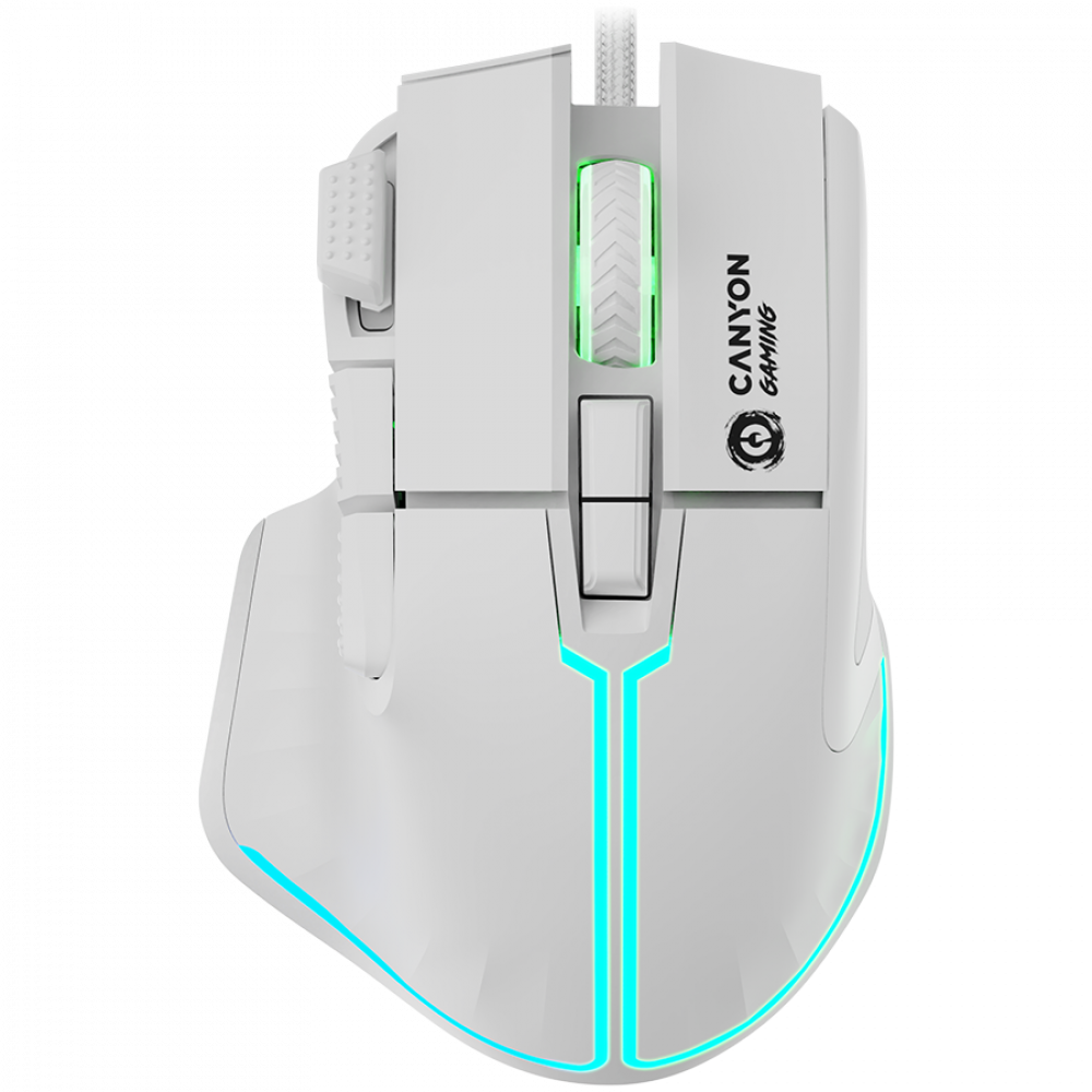 Kabelgebundene Gaming-Maus 9 Tasten RGB Canyon GM-636 weiß
