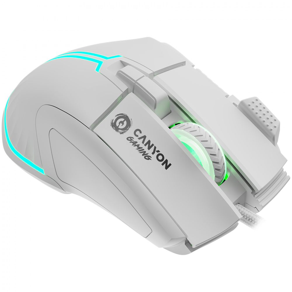 Kabelgebundene Gaming-Maus 9 Tasten RGB Canyon GM-636 weiß