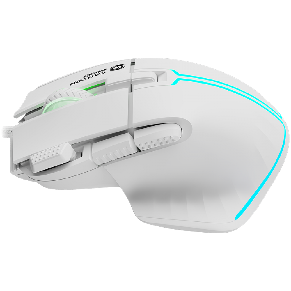 Kabelgebundene Gaming-Maus 9 Tasten RGB Canyon GM-636 weiß