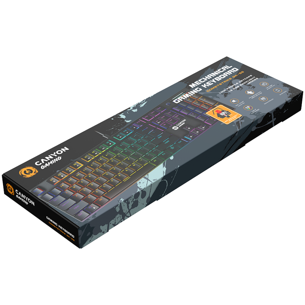 Kabelgebundene Gaming-Tastatur Canyon GK-55 schwarz