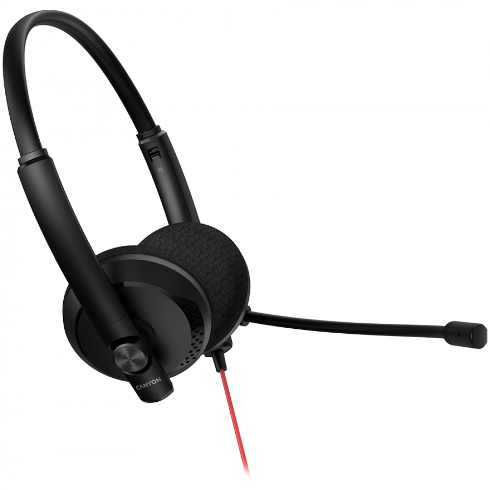 Headset mit Mikrofon 3.5/USB 2.8m Canyon HS-07 schwarz