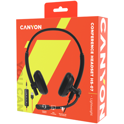 Headset mit Mikrofon 3.5/USB 2.8m Canyon HS-07 schwarz