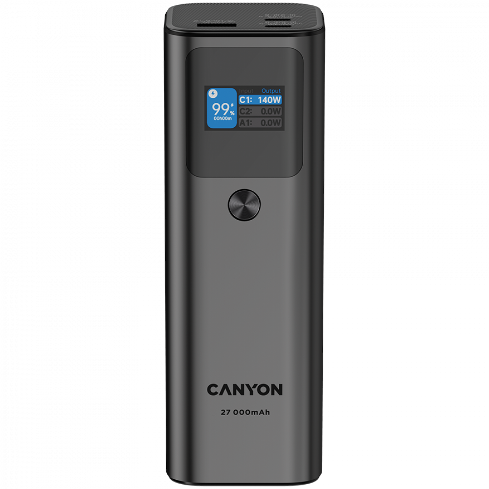 Laptop Power Bank 27000 mAh 140W PD QC 3.0 Canyon PB-2010 graphite