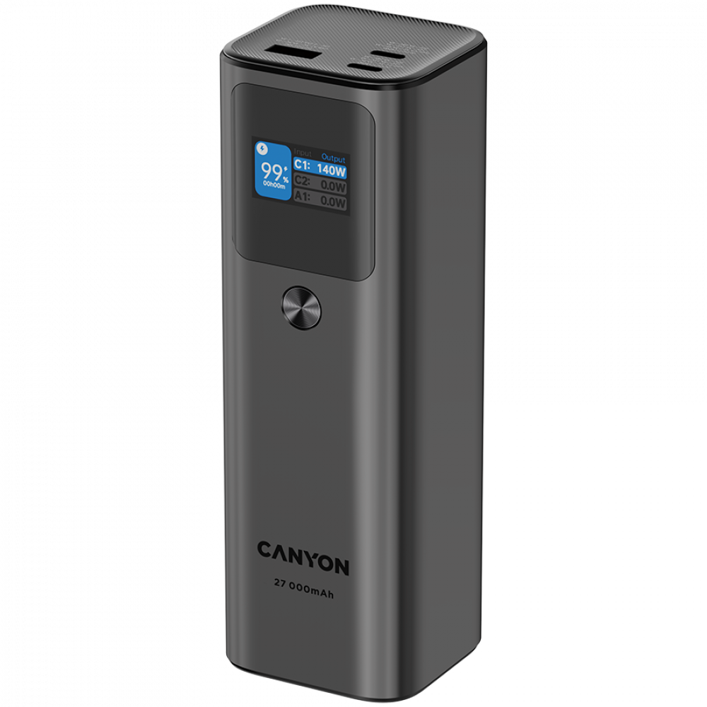 Laptop Power Bank 27000 mAh 140W PD QC 3.0 Canyon PB-2010 graphite