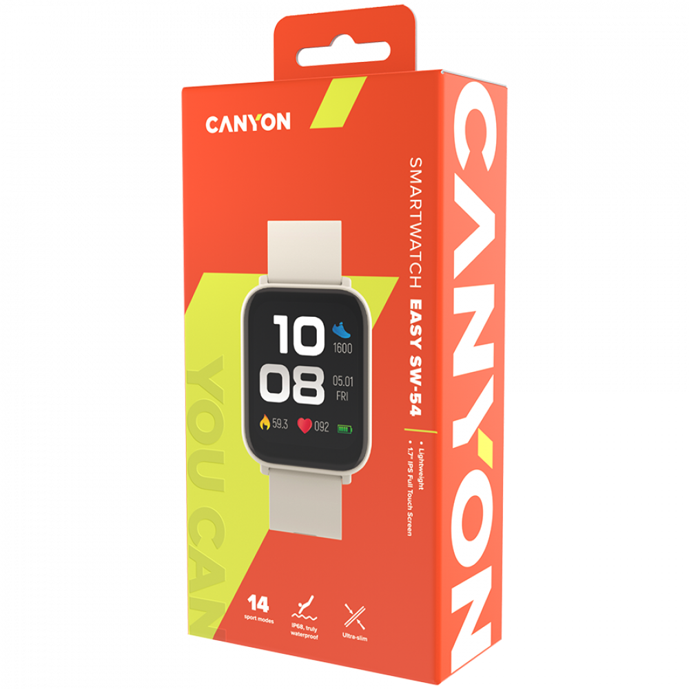 Smartwatch Canyon SW 54 Easy beżowy z funkcjami sportowymi