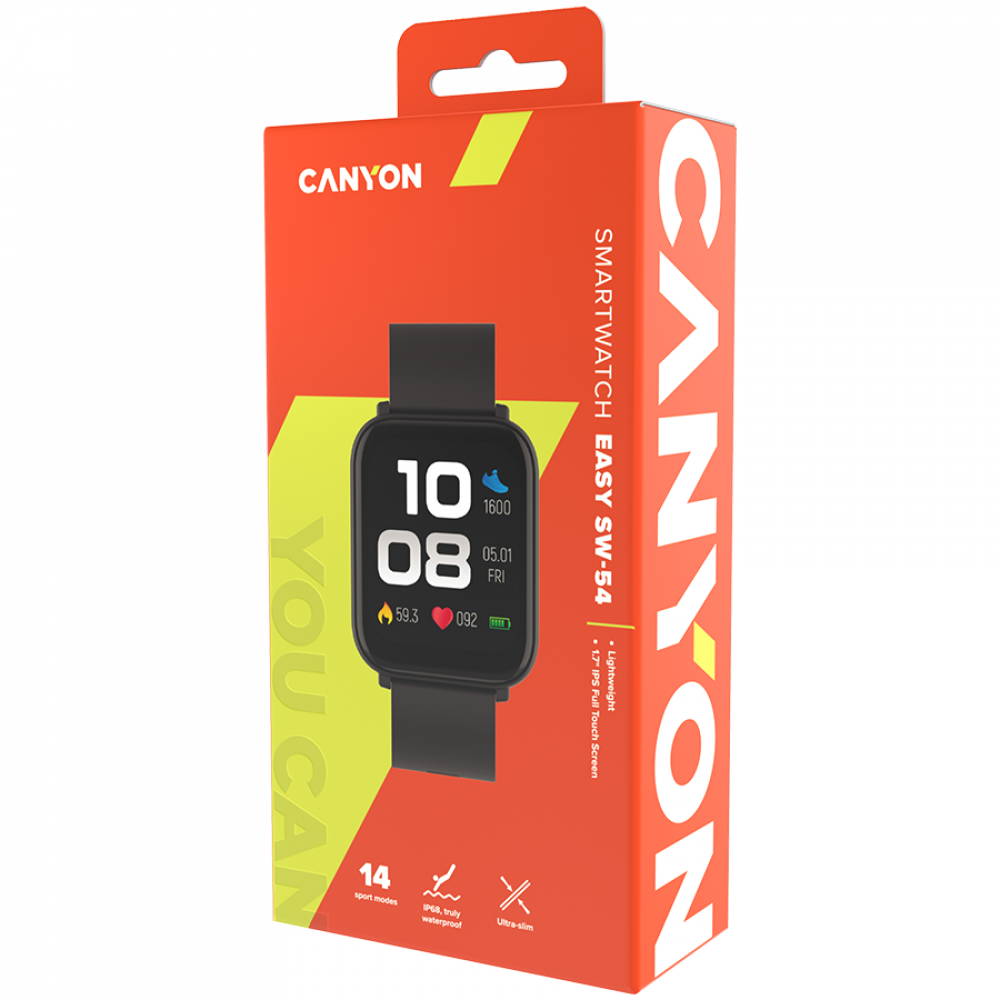 Smartwatch Easy mit Sportfunktionen Canyon SW-54 schwarz