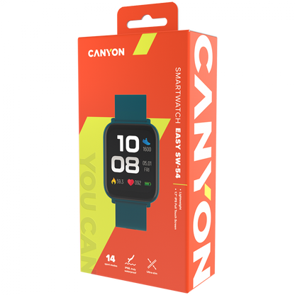 Canyon SW-54 Easy Smartwatch with health features, green