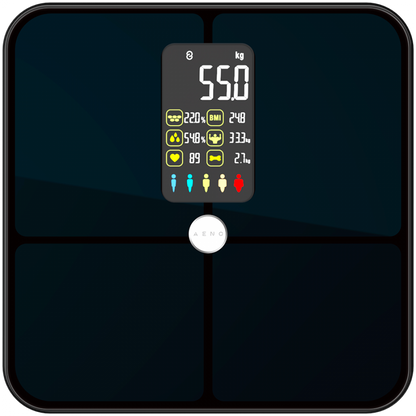 Smart body weight scale 180 kg 16 measurements Aeno BS2S color display