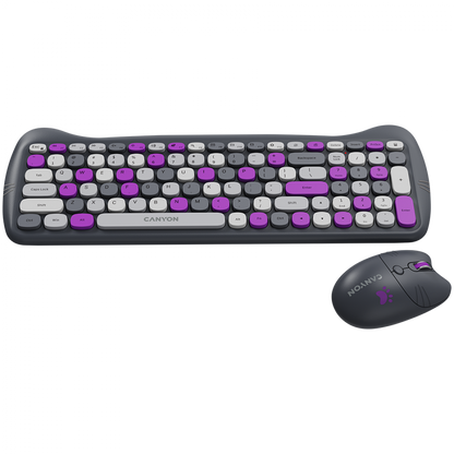 Tastatur-Maus-Set mit Katzenmotiv und Mauspad Canyon HSET W6 grau