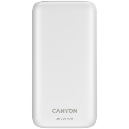 Powerbank 30000 mAh PD 20W QC 3.0 mit LED Canyon PB-301 weiß