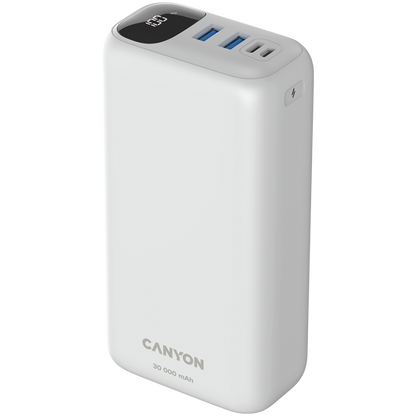 Powerbank 30000 mAh PD 20W QC 3.0 mit LED Canyon PB-301 weiß