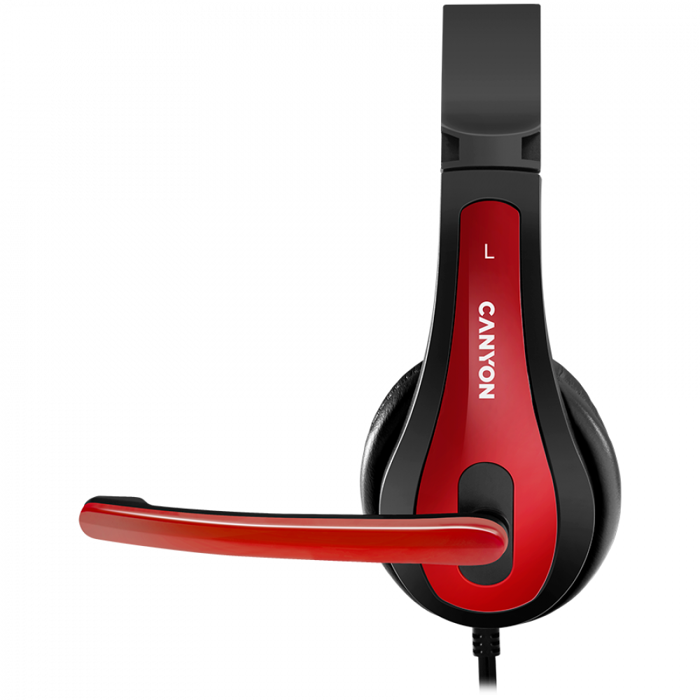 Headset mit Mikrofon 2m für PC Canyon HSC-1 schwarz-rot